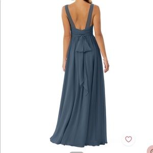 Azazie Kora bridesmaid dress, size 6, color Neptune